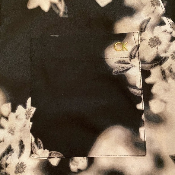 CALVIN KLEIN Women’s Button Down Floral Blouse, L - Picture 4 of 8